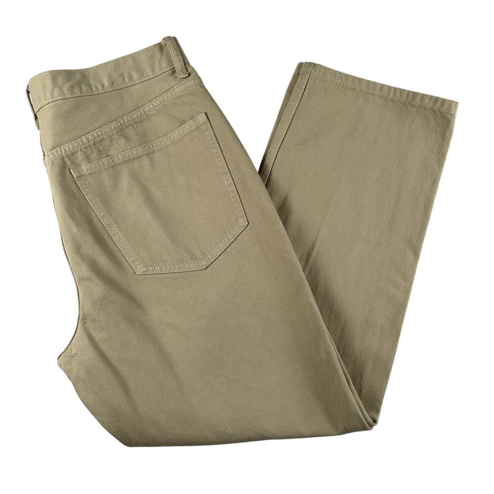 Uniqlo U Pants Mens 34x29 Beige Cotton Hemp 5-Pocket Chino Casual Straight Leg